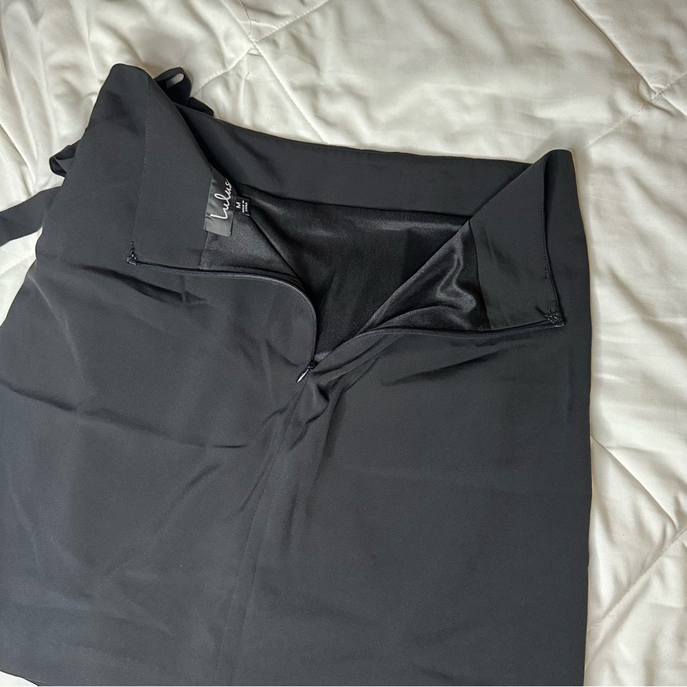 Lulu’s Chic for the Week Black Wrap Mini Skirt - Picture 5 of 10